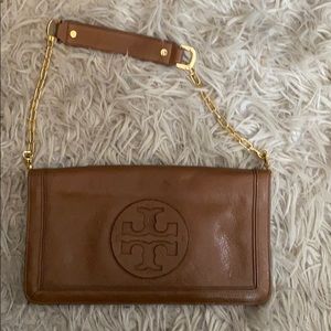 Tory Burch cognac clutch